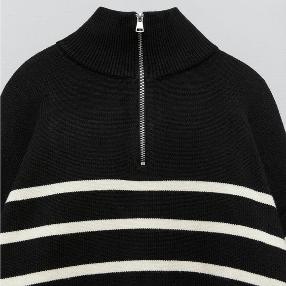 Zara zip striped sweater, size M. - Picture 6 of 8